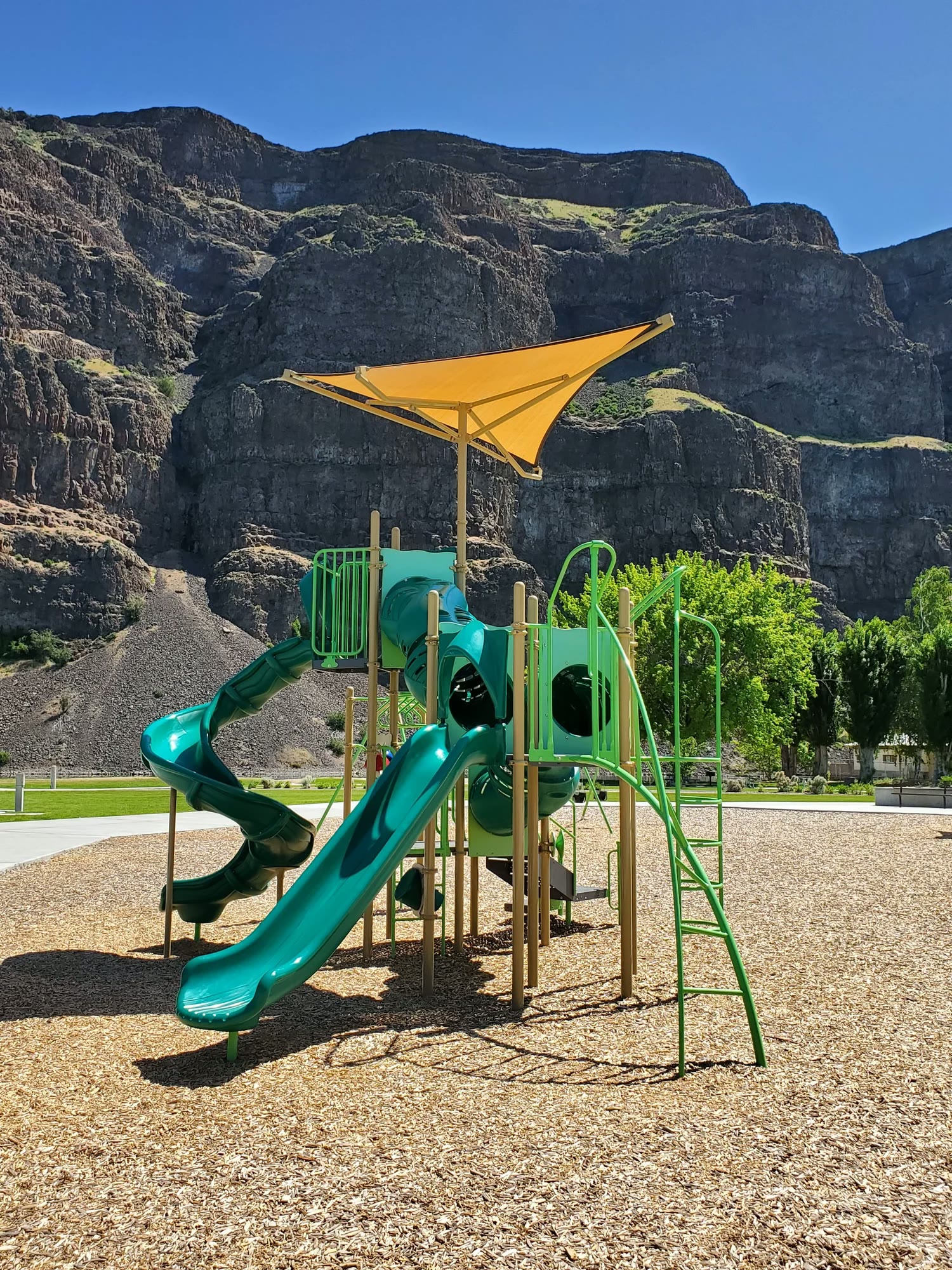 Playground beneath the cliffs